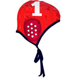 Ravens Waterpolo Red White Numbers - Water Polo Cap