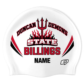 Duncan Demons (WHT/03/P) - Wrinkle-Free Silicone Swimming Cap