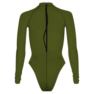 Dark Olive - Surf Swimming Suit Cheeky Cut