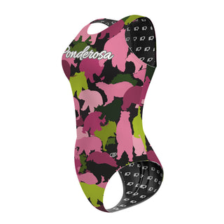 Ponderosa High School 26 PNK-GRN - Women's Waterpolo Swimsuit Classic Cut