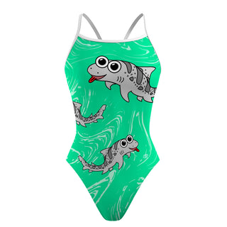 Leah the Leopard Shark Greenmint Sunback - Sunback Tank Swimsuit
