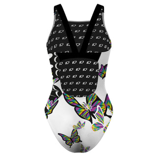 Black Butterfly - Classic Strap Swimsuit