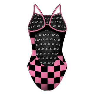 Courly Pink - Skinny Strap Swimsuit