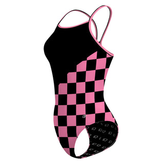 Courly Pink - Skinny Strap Swimsuit