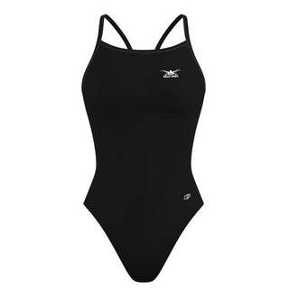 Left Logo - Solid Skinny Strap Swimsuit