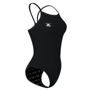 Right Logo - Solid Skinny Strap Swimsuit