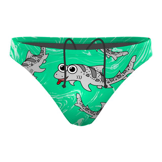 Leah the Leopard Shark Greenmint WP - Waterpolo Brief Swimsuit