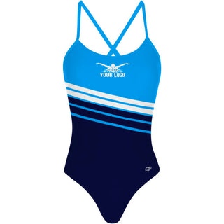 Diagonal (3 colors) - Tieback One Piece Swimsuit