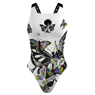 Black Butterfly - Classic Strap Swimsuit
