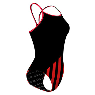 Red lines - Skinny Strap Swimsuit