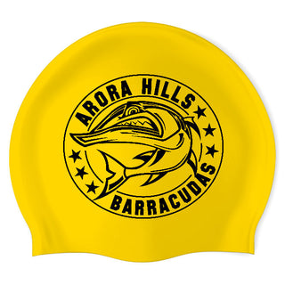 Arora Hills Barracudas (YEL/01) - Wrinkle-Free Silicone Swimming Cap