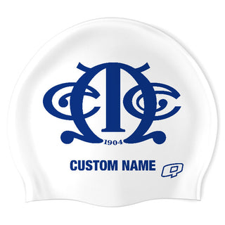Menlo Country Club (WHT/01/P) Personalized - Wrinkle-Free Silicone Swimming Cap