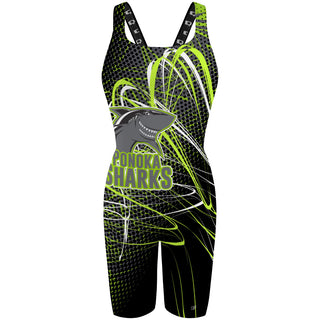 Ponoka Sharks Final - Classic Strap Long Knee Women Jammer