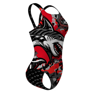 Johnnie Means Aquatic Tigersharks 26 Camo - Classic Strap Swimsuit