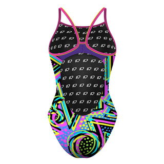 Westlock Purple 80s - Skinny Strap Swimsuit