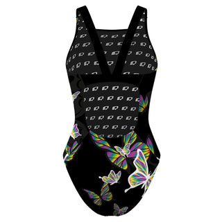 Black Butterfly - Classic Strap Swimsuit