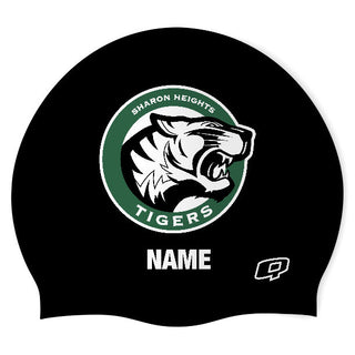 Sharon Heights (BLK/02/P) - Classic Silicone Swimming Cap Personalized