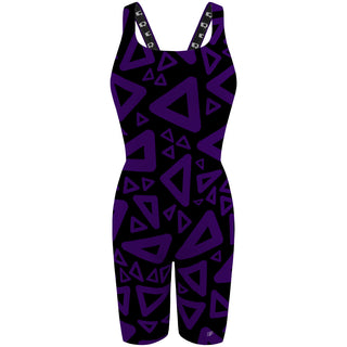 purple triangle - Classic Strap Long Knee Women Jammer