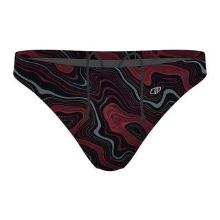 Oxblood Topography - Waterpolo Brief Swimsuit