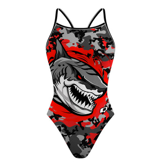 Johnnie Means Aquatics Tigersharks - Skinny Strap Swimsuit