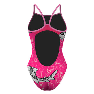 Leah the Leopard Shark Light Pink Solid - Skinny Strap Swimsuit