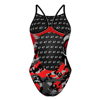 Johnnie Means Aquatic Tigersharks 26 Camo - Skinny Strap Swimsuit