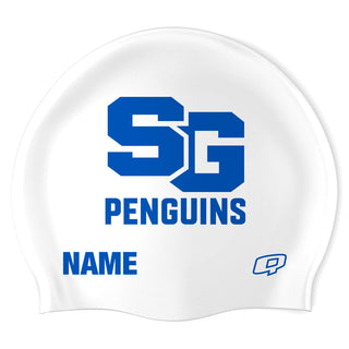 Southgate Penguins (WHT-01-P) - Wrinkle-Free Silicone Swimming Cap