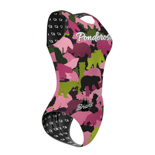 Ponderosa High School 26 PNK-GRN - Women's Waterpolo Swimsuit Classic Cut