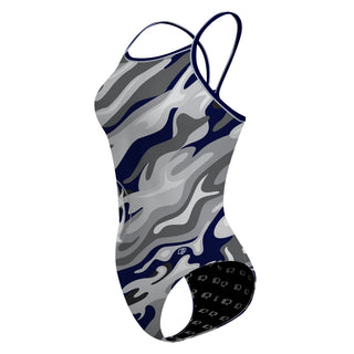 Douglas Dolfins Skinny- Skinny Strap Swimsuit