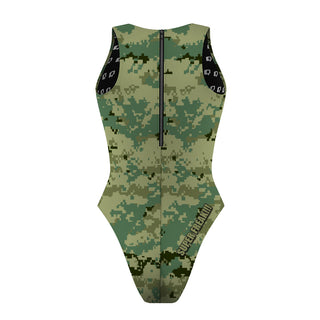 Desert Camo Vest Style - Women's Waterpolo Swimsuit Cheeky Cut