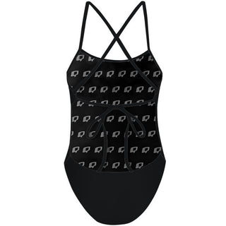 Hip Logo - Solid Tieback One Piece Swimsuit