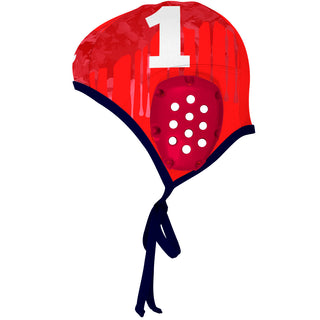 Ravens Waterpolo Red White Numbers - Water Polo Cap