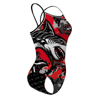 Johnnie Means Aquatic Tigersharks 26 Camo - Skinny Strap Swimsuit