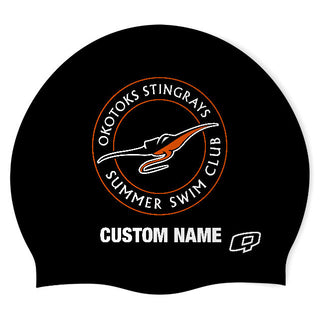 Okotoks Stingrays 26 (BLK/02/P) - Wrinkle-Free Silicone Swimming Cap