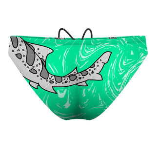 Leah the Leopard Shark Greenmint WP - Waterpolo Brief Swimsuit