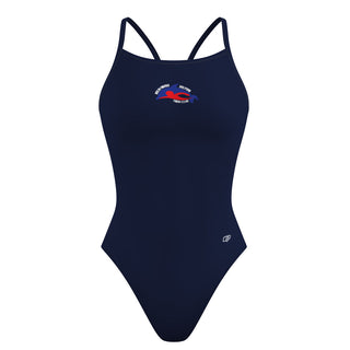 Brentwood Dolphin Swim Team - Solid Skinny Strap Swimsuit