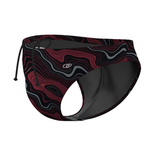 Oxblood Topography - Waterpolo Brief Swimsuit