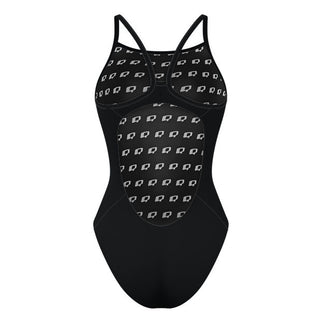 Chest Logo - Solid Skinny Strap Swimsuit