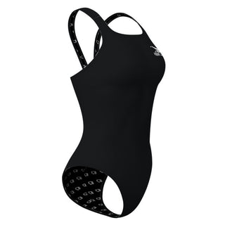 Left logo - Solid Classic Strap Swimsuit