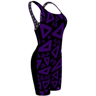 purple triangle - Classic Strap Long Knee Women Jammer