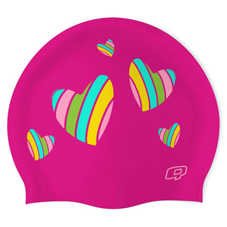 Corazónes - Silicone Swimming Cap
