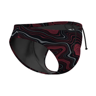 Oxblood Topography - Waterpolo Brief Swimsuit