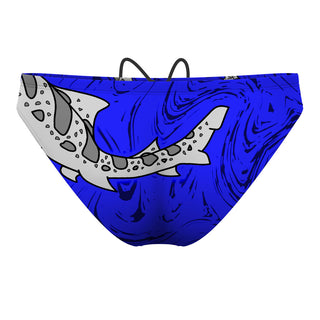 Leah the Leopard Shark Blue Solid WP - Waterpolo Brief Swimsuit