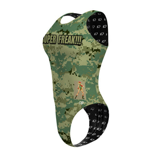 Desert Camo Vest Style - Women's Waterpolo Swimsuit Cheeky Cut