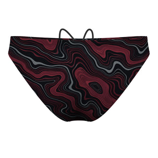 Oxblood Topography - Waterpolo Brief Swimsuit