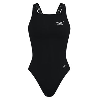 Left logo - Solid Classic Strap Swimsuit