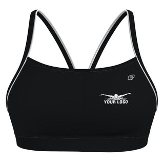 Left Logo - Solid Classic Sports Bikini Top