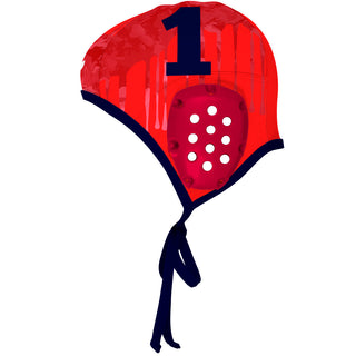 Ravens Waterpolo Red with Navy Numbers- Water Polo Cap