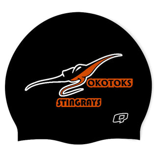 Okotoks Stingrays (BLK/02) - Wrinkle - Free Silicone Swimming Cap