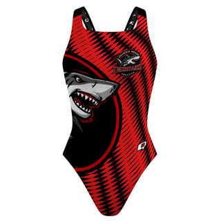 Johnnie Means Aquatic Tigersharks 26 Red - Classic Strap Swimsuit